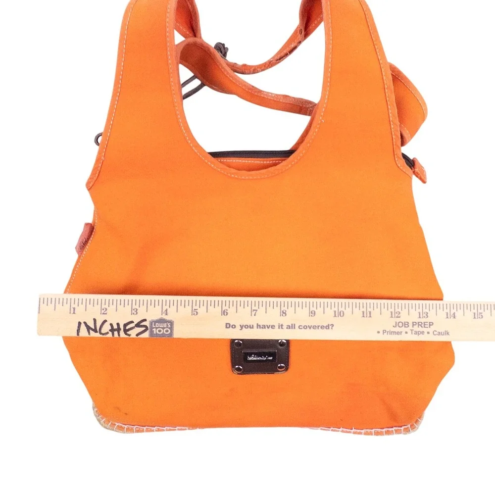 Baldinini 1882 Orange Canvas Espadrille Tote Bag Made in Italy
